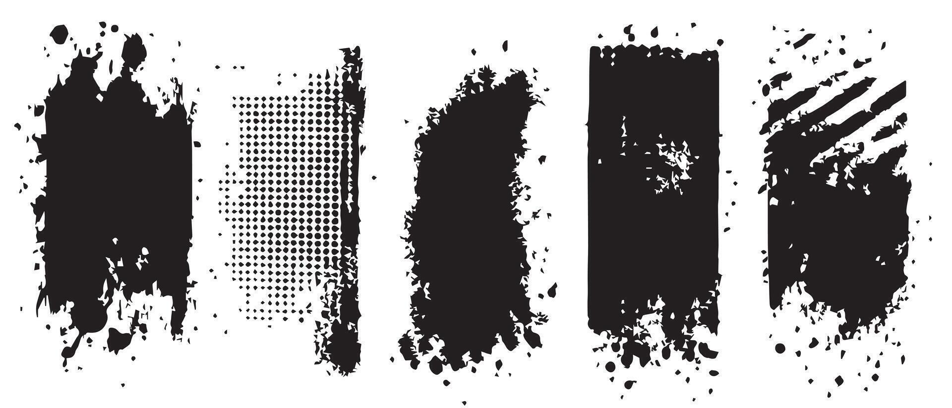 Expressive Ink Wash Blots in Black and White vector