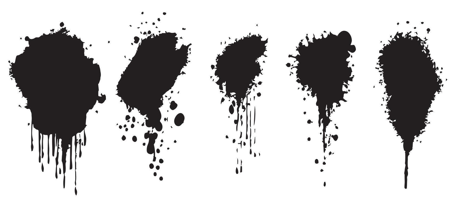 Subtle Ink Blot Patterns in Black and White vector