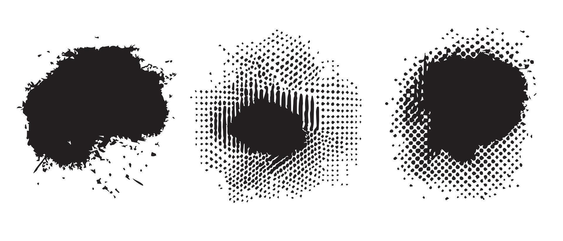 Freeform Ink Blots in Black on White vector