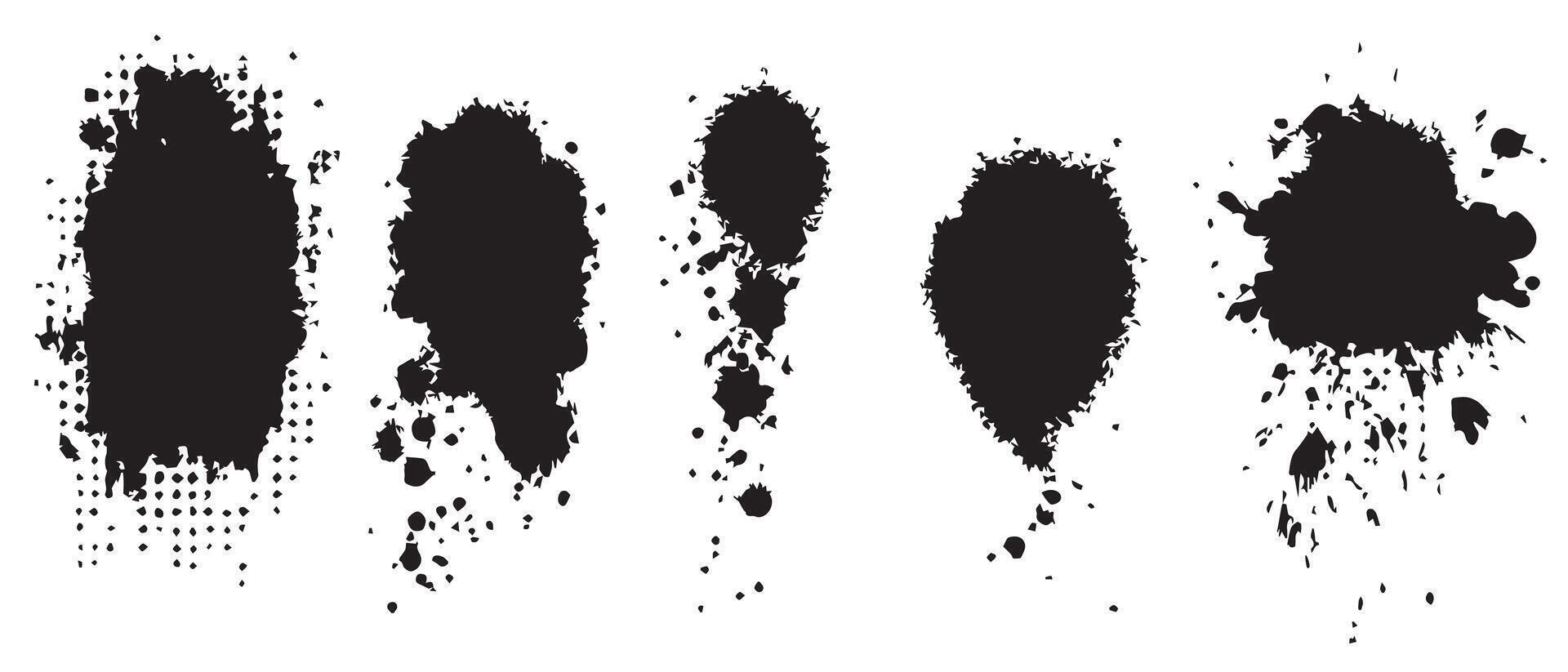 Painterly Ink Blot Backgrounds for Digital Art vector