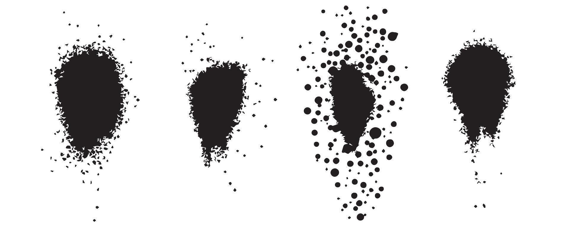 Stylized Ink Blot Smears in Monochrome vector