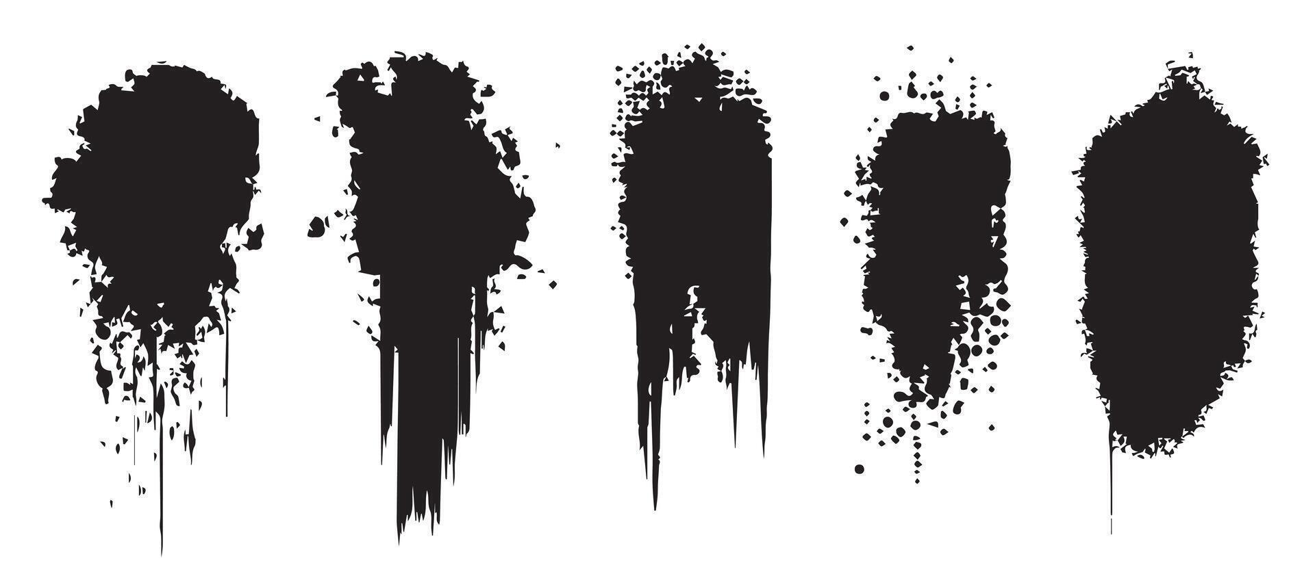 Monochrome Ink Shapes for High-Res Projects vector