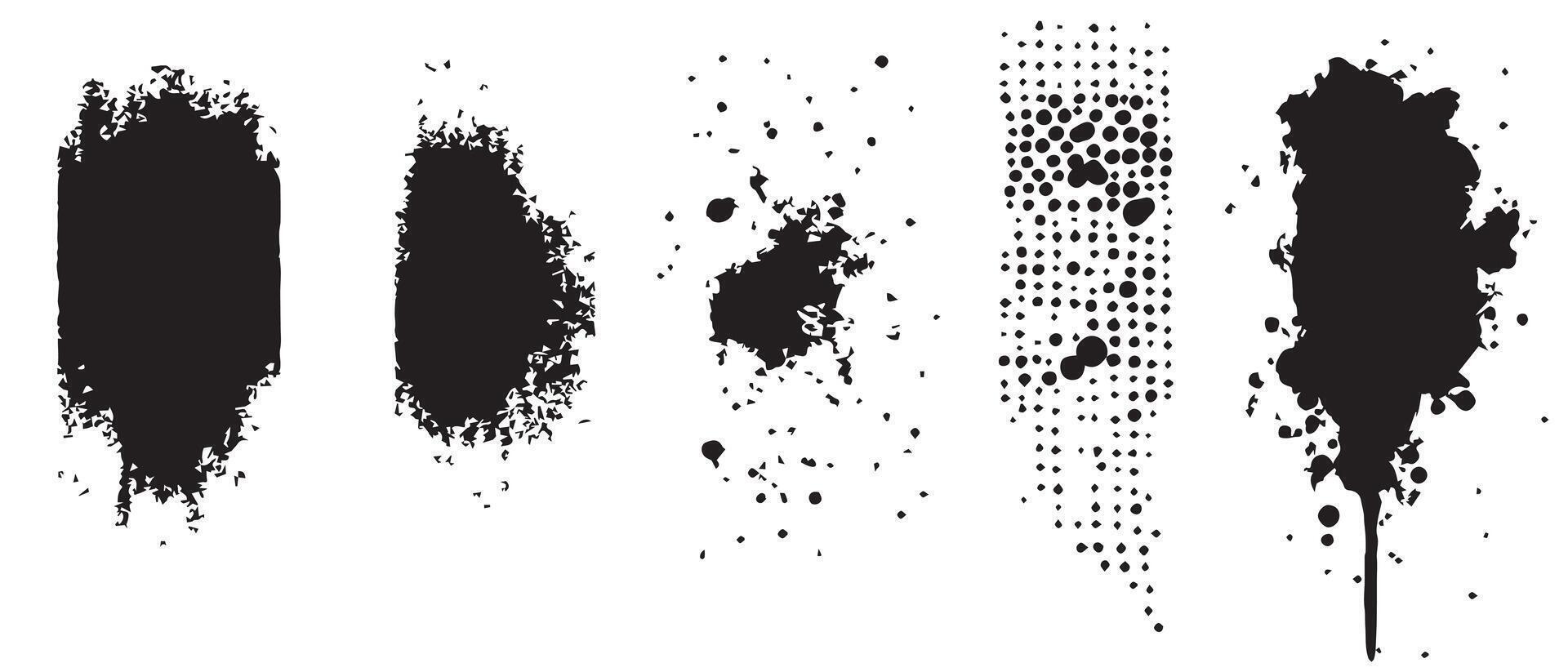Noise Textured Ink Blot Backgrounds vector