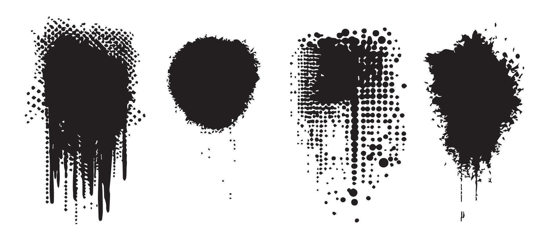 Smooth Flow Ink Blot Backgrounds in Monochrome vector