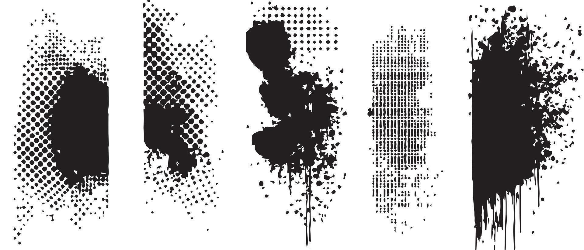 Creative Ink Bleeds in Black and White vector
