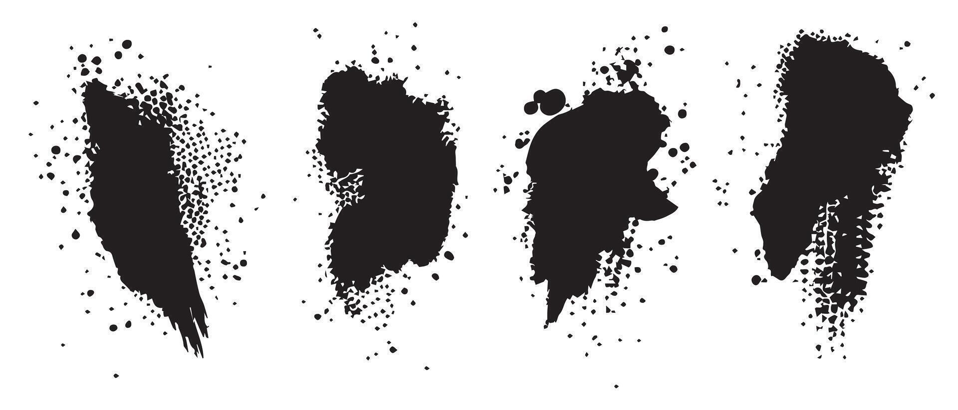 Grayscale Ink Drop Patterns in HD vector