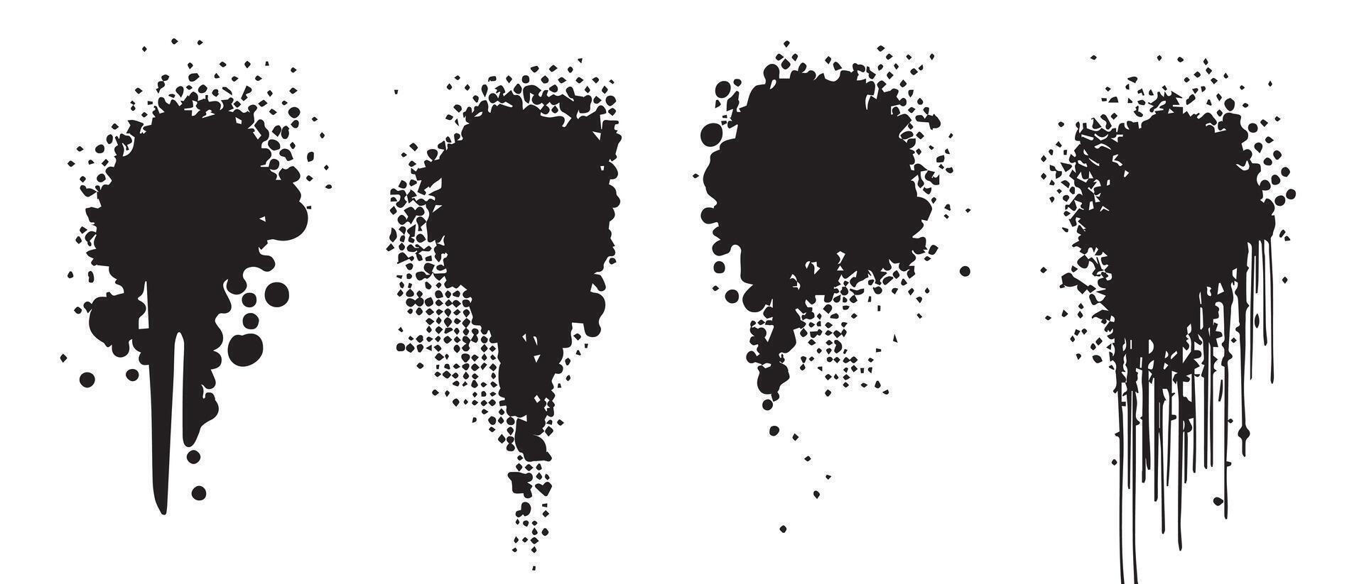 Diverse Ink Blot Textures for High-Impact Design vector