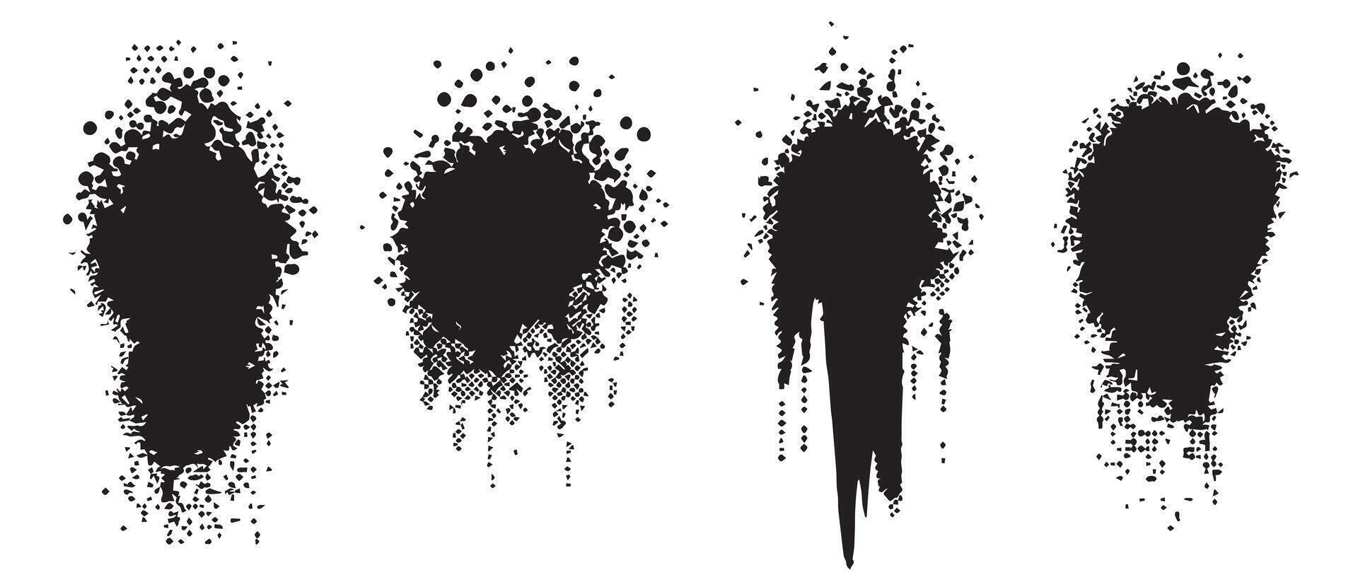 Dramatic Ink Spill Backgrounds in Monochrome vector