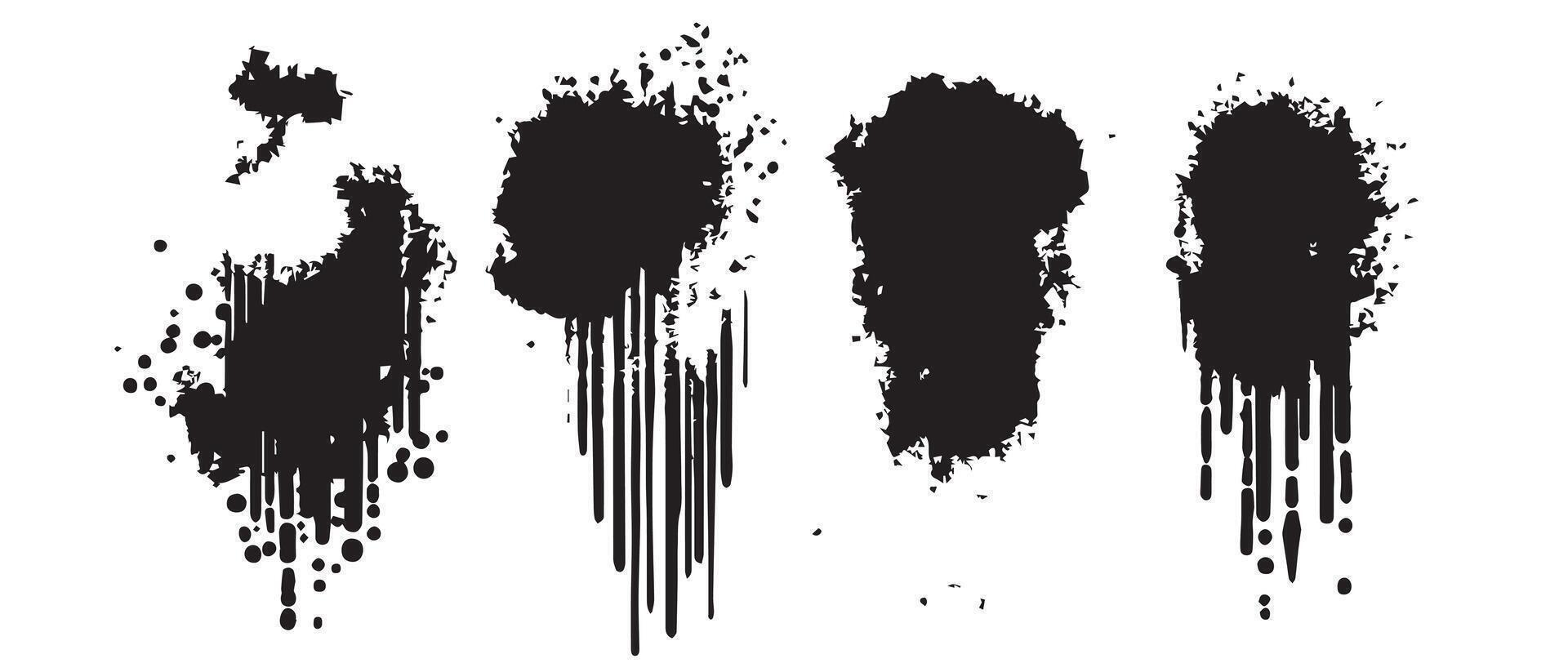 Clean High-Resolution Ink Blot Textures vector