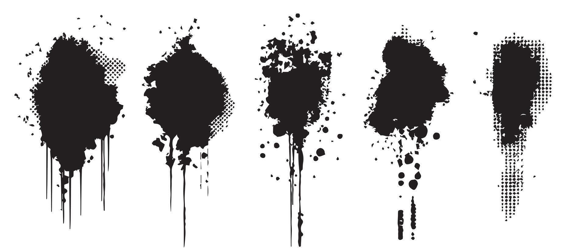 Black Ink Cloud Textures on White Canvas vector