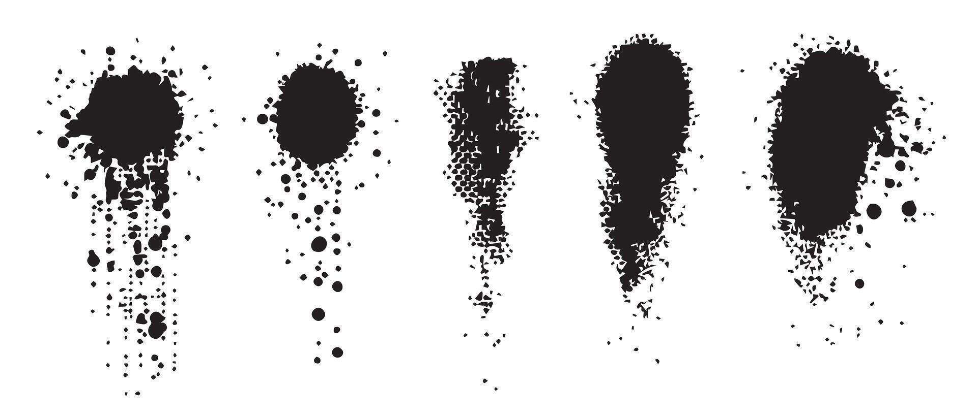 Minimalist Ink Blot Silhouettes in HD vector