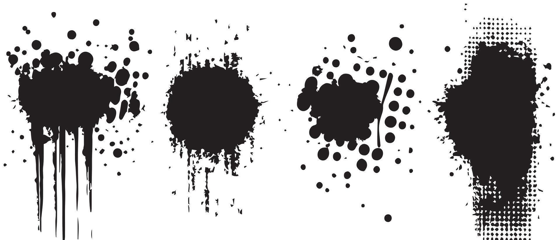Water-Ink Blot Textures in Black and White vector