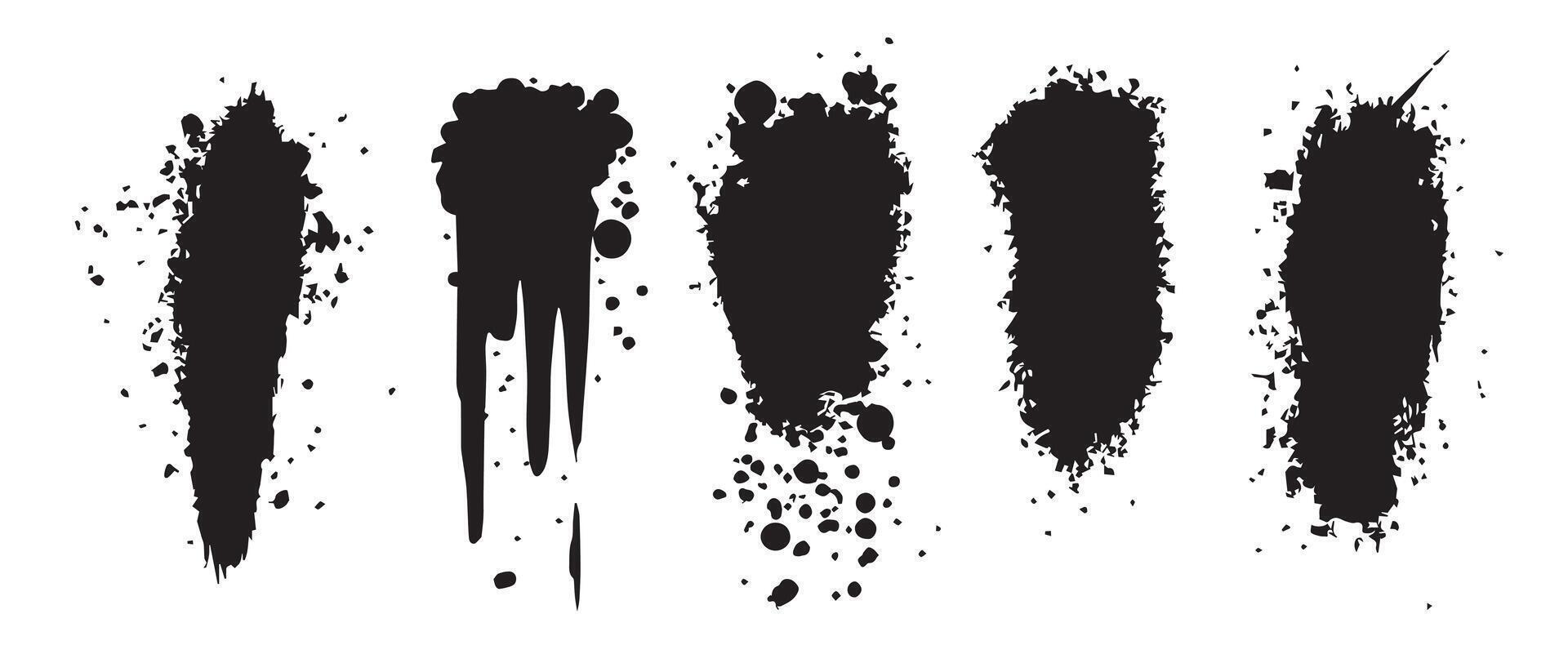Expressive Monochrome Ink Art Textures vector