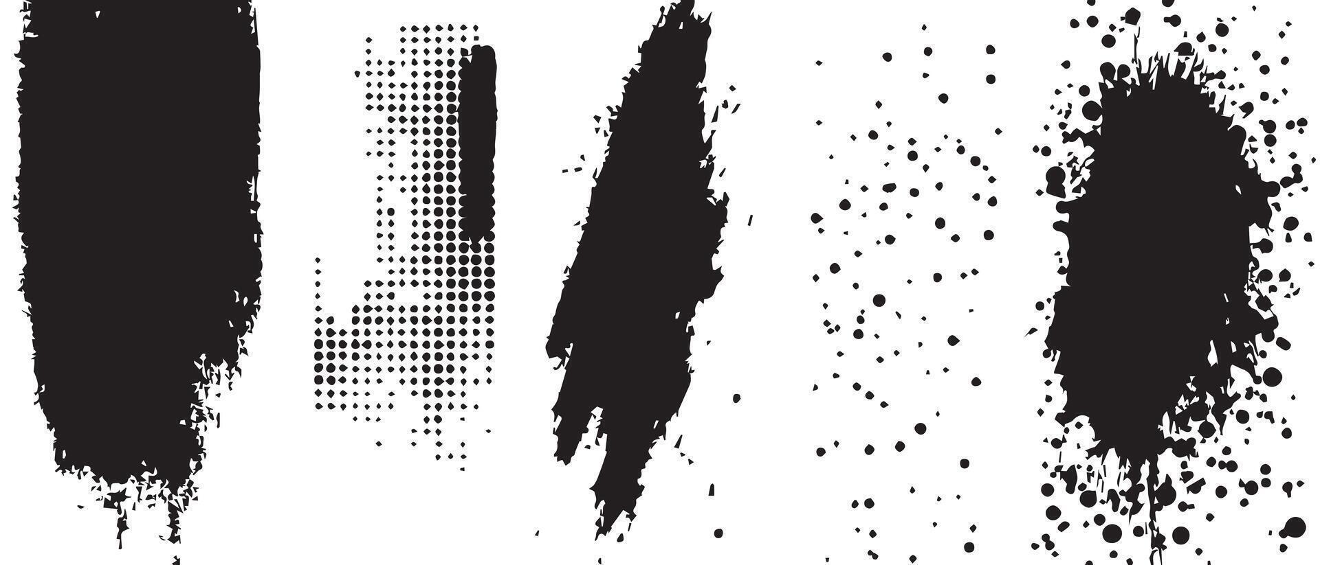 Soft Tone Ink Textures in Black and White vector