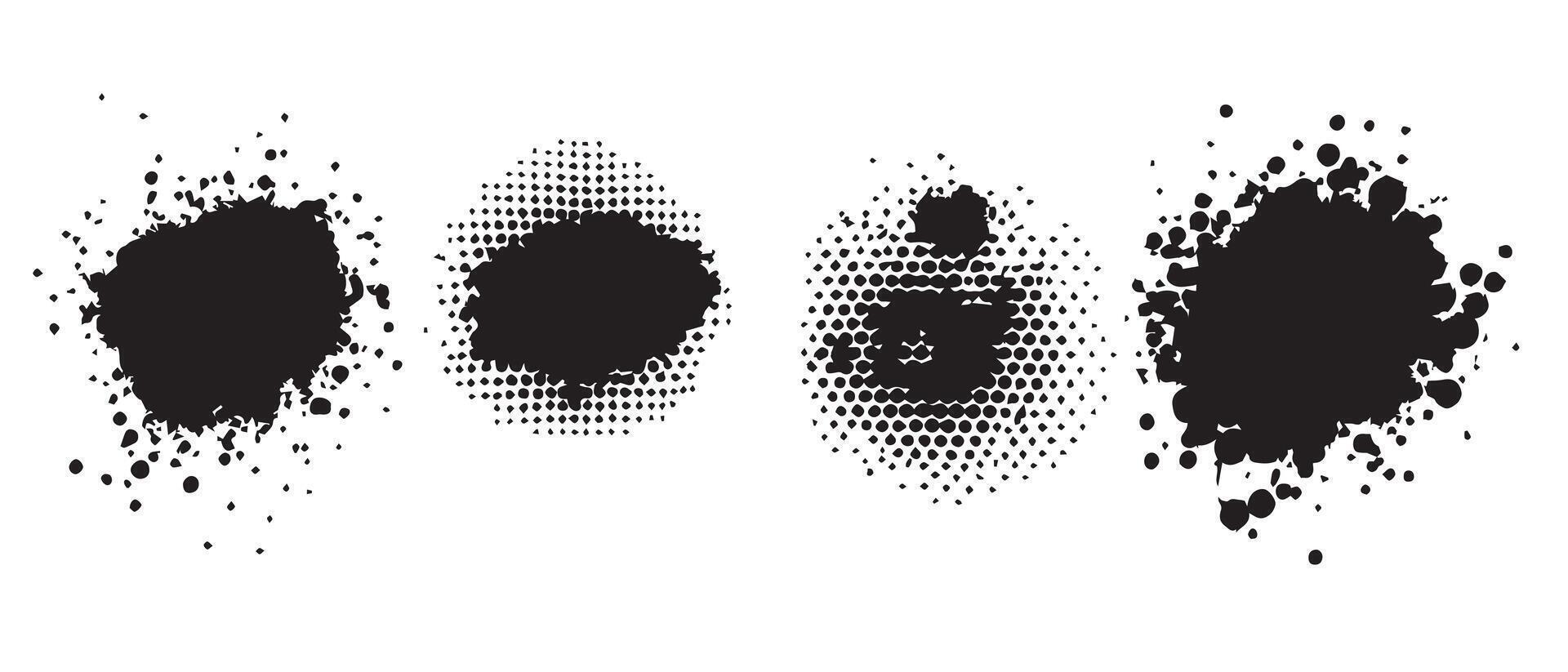 Ink Spread Patterns in Black and White vector