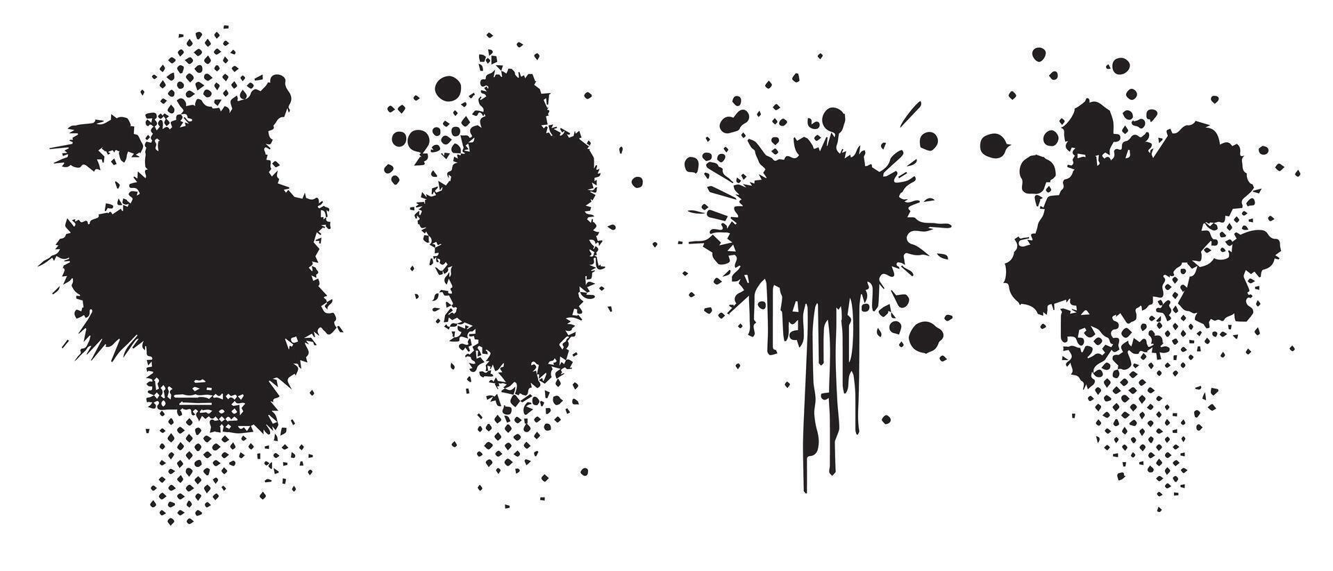 Flowing Ink Drops and Blots for Background Use vector