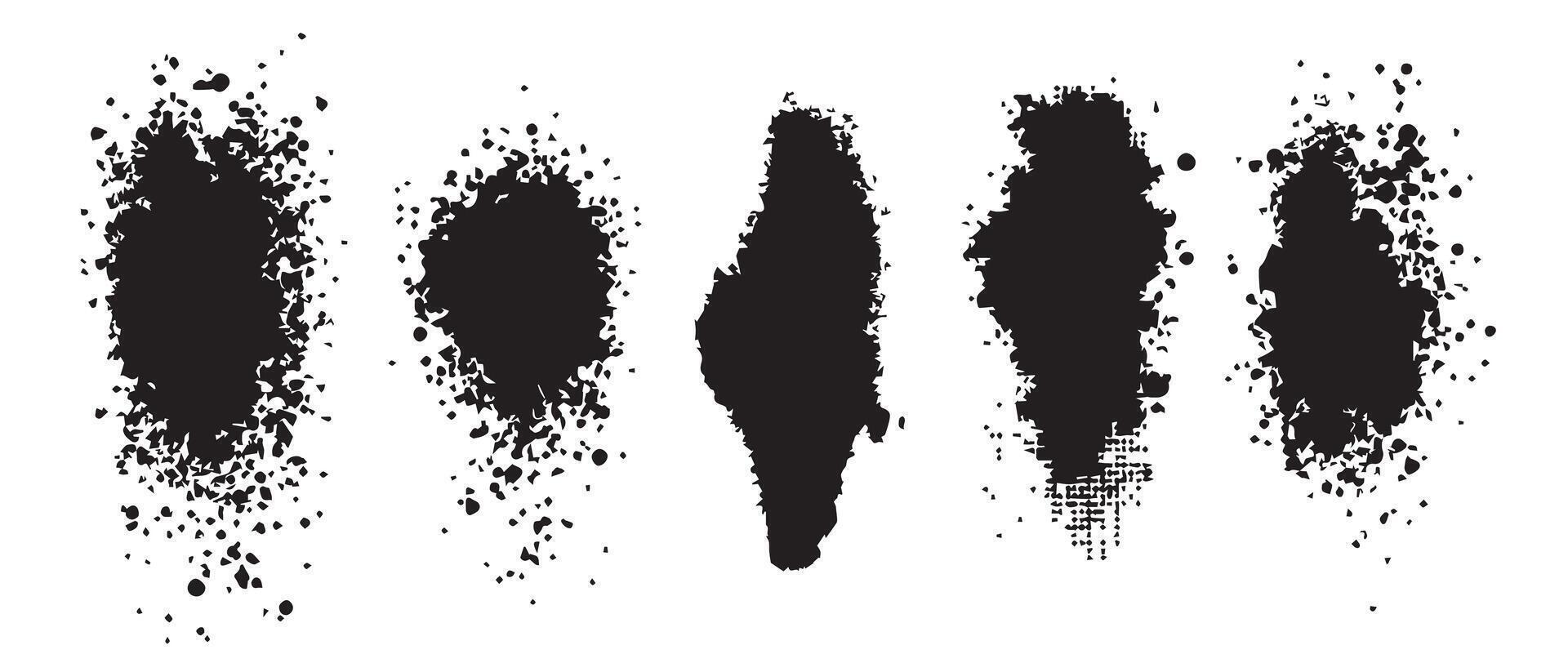 Grunge Ink Textures in Monochrome Tones vector