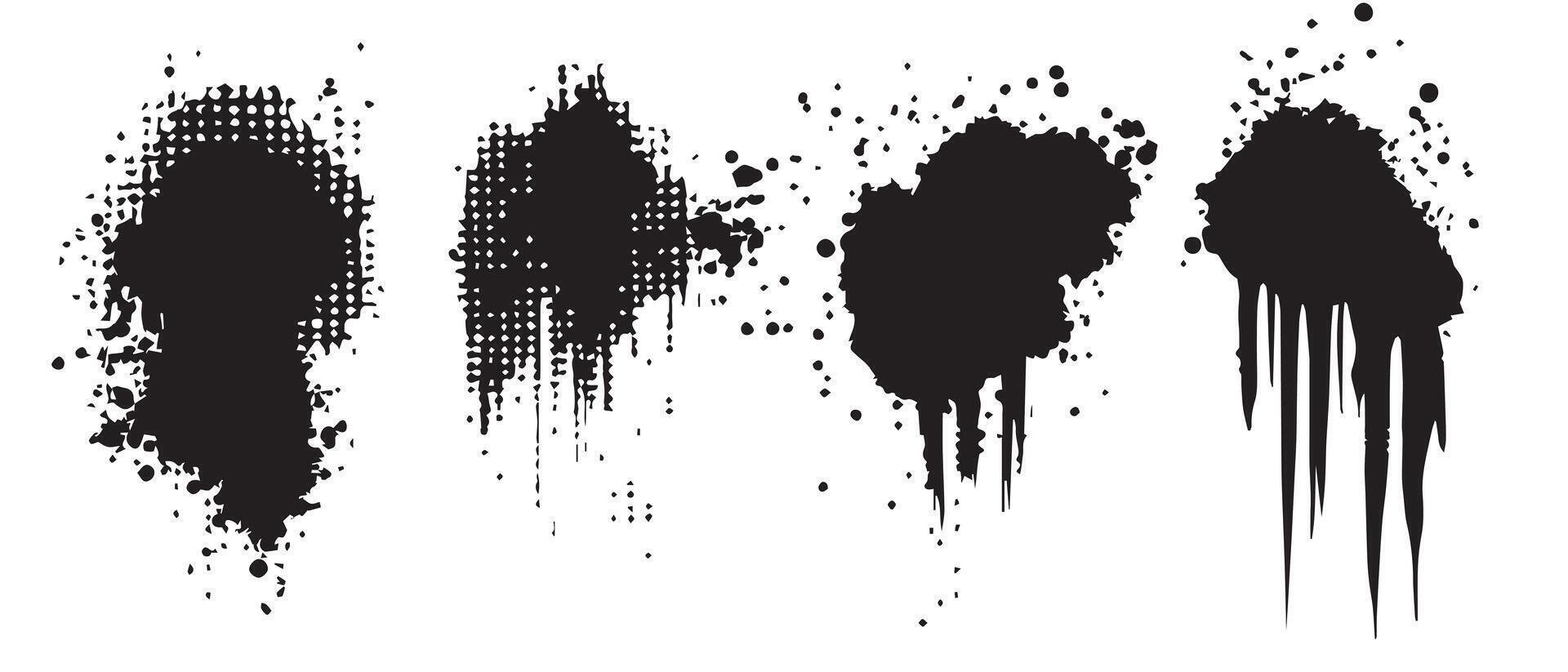 Ink Texture Layers in Grayscale for Creatives vector