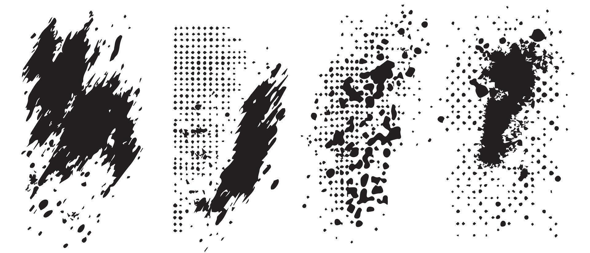 Designer Ink Blot Backgrounds in Black and White vector