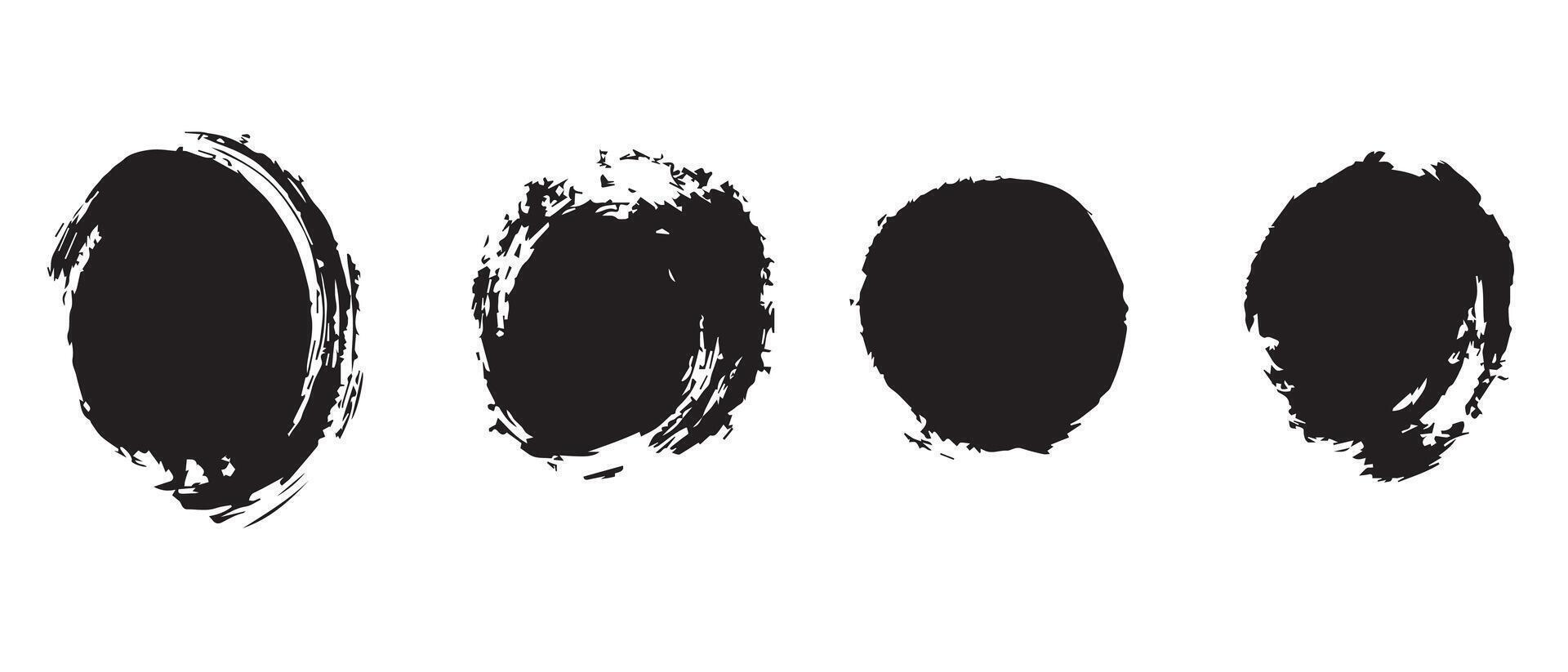 Black Ink Circle Grunge Texture Background vector