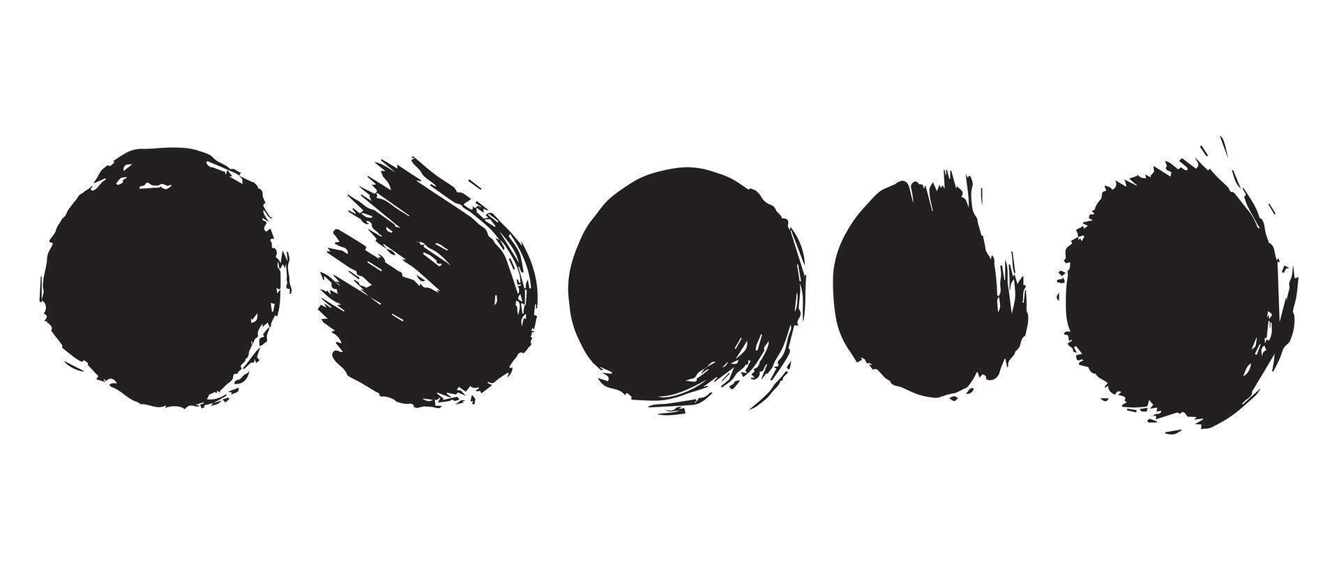 Textured Black Ink Circles for Background Design vector