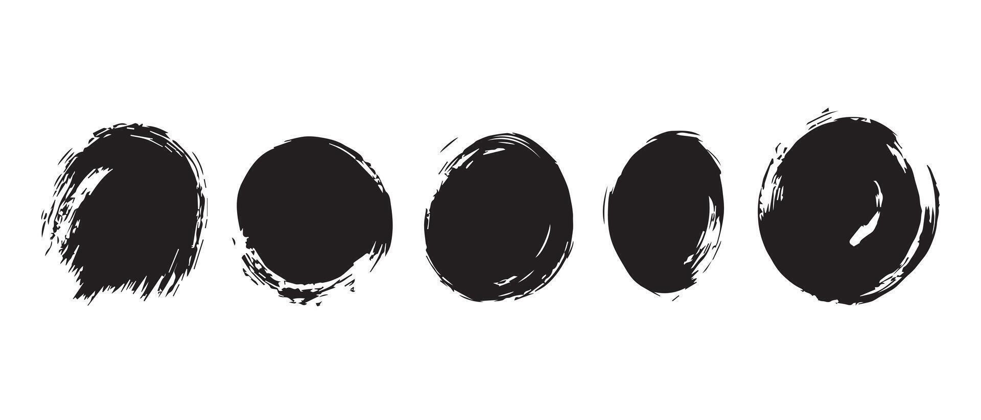 Ink Circle Textures with Grunge Aesthetic vector