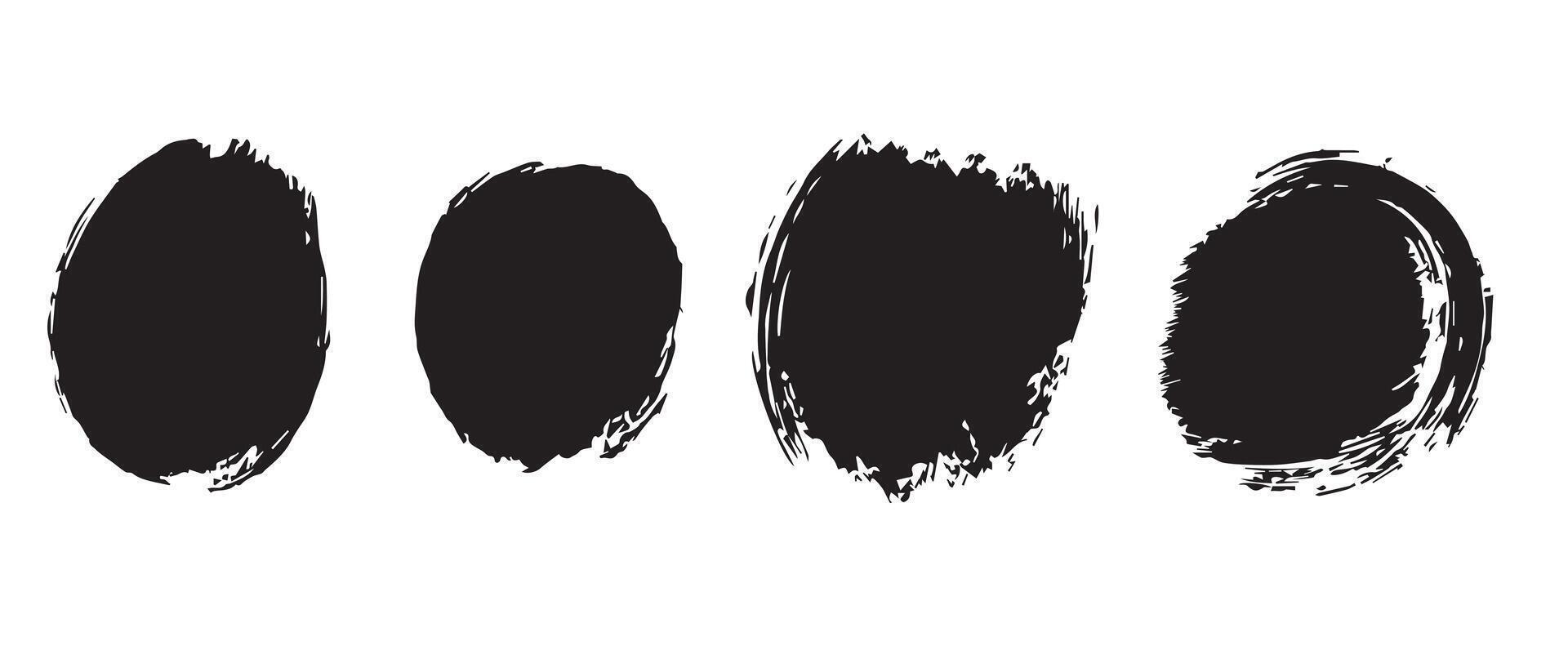 High-Resolution Black Grunge Circles Background vector