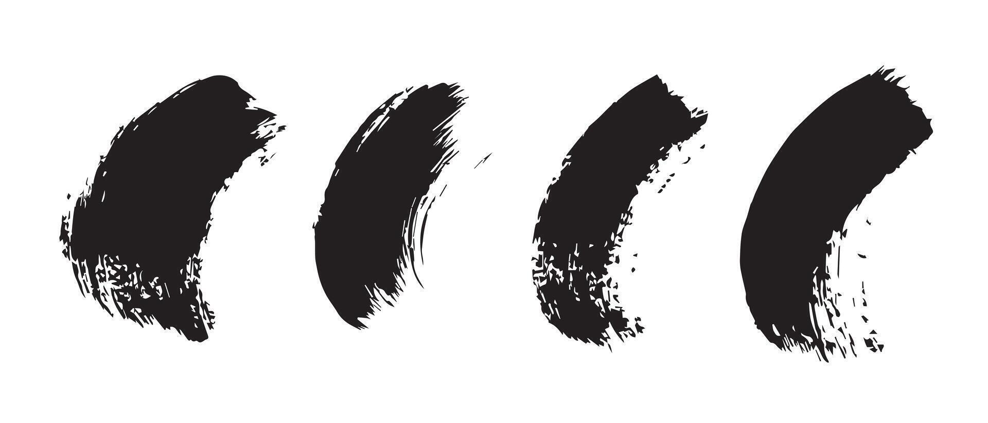 Black Brush Circle Patterns for Grunge Art vector