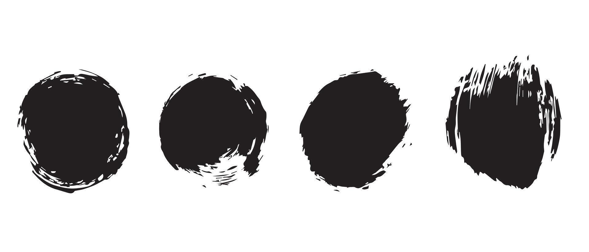 Bold Grunge Ink Circles in High Resolution vector