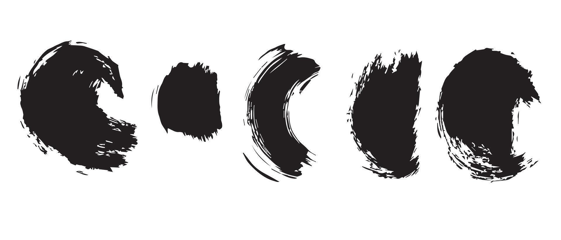 Abstract Black Ink Loops and Rings for Posters vector