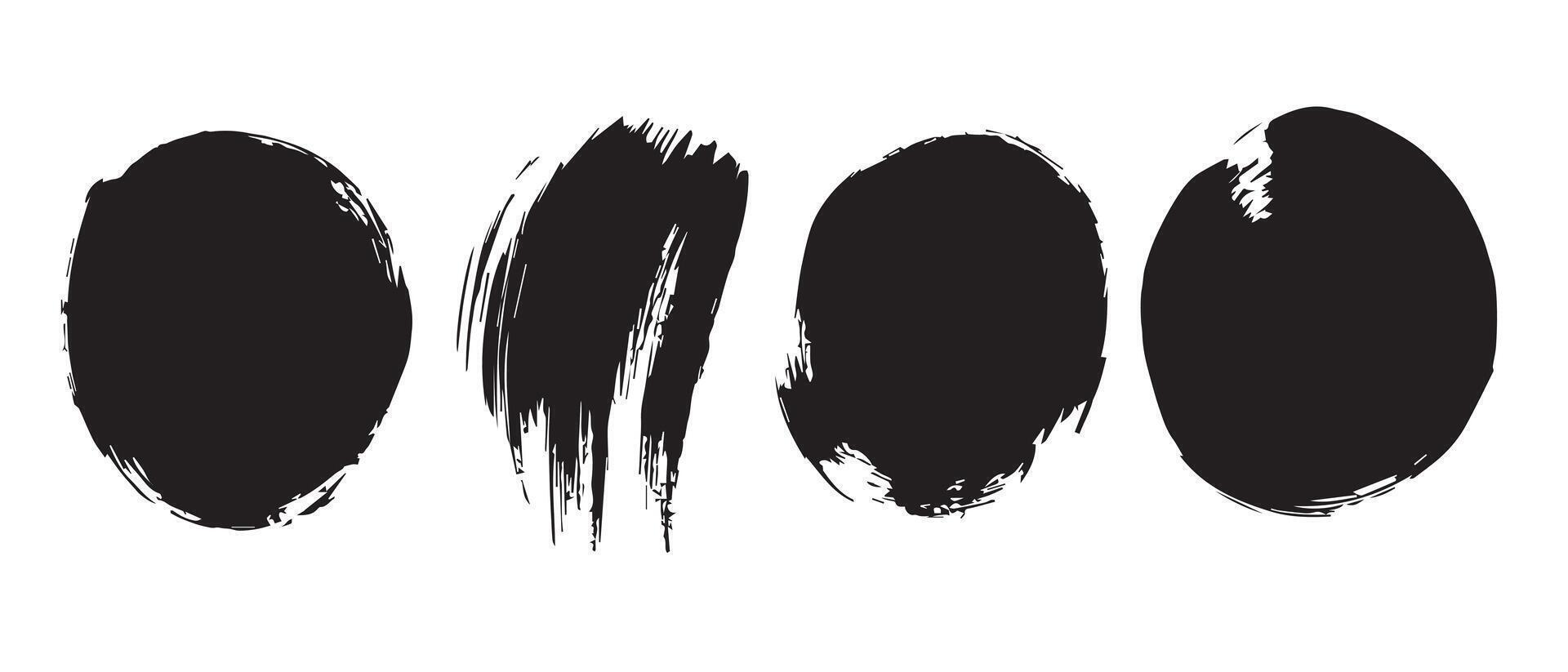 Rough Round Ink Patterns in Monochrome vector