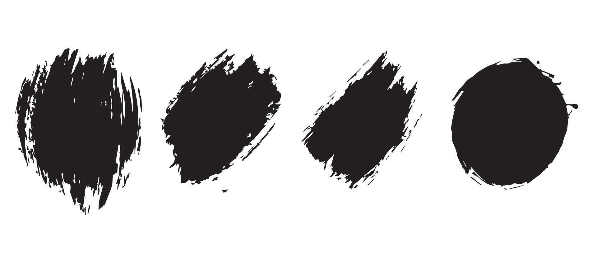 Expressive Black Ring Brush Textures vector