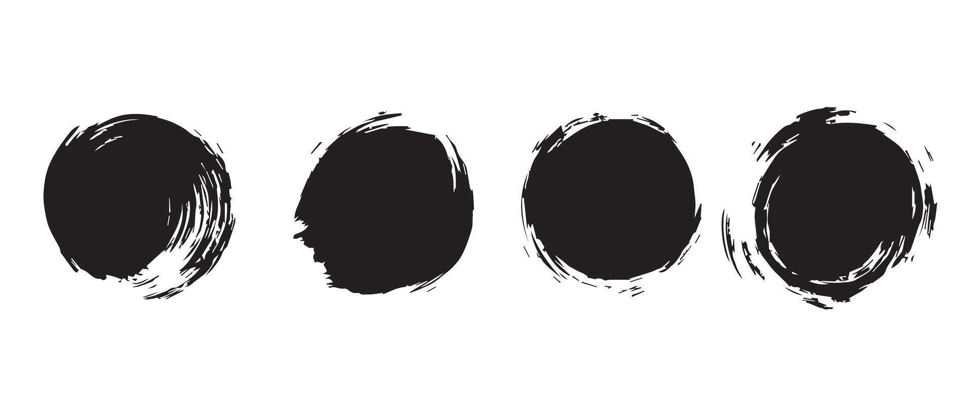 Ink Stroke Circles with Grunge Flair vector