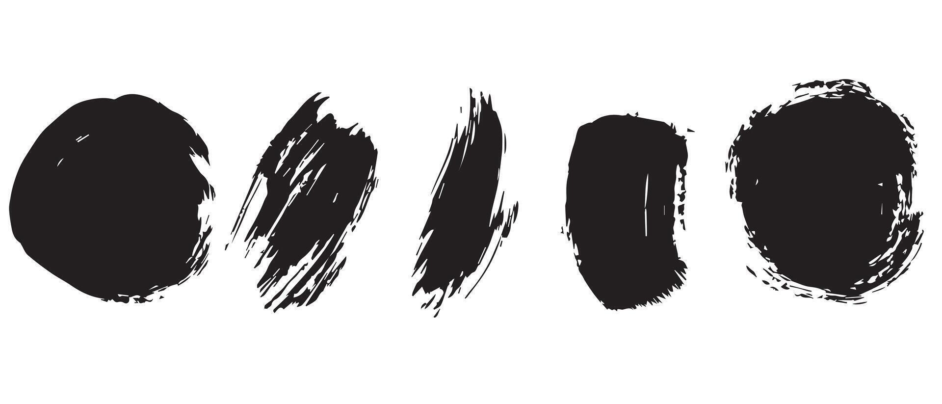 Messy Black Ink Circles for Design Elements vector