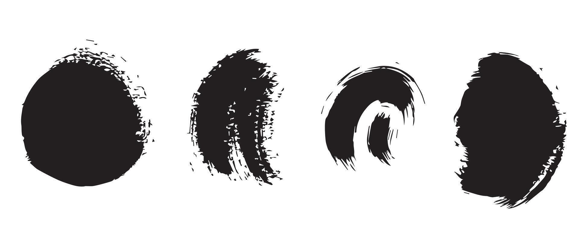 Ink Circle Stamps with Abstract Grunge Look vector