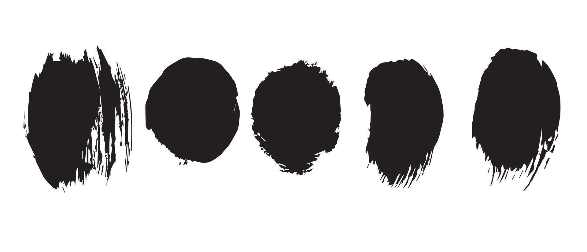 Weathered Ink Circles in Black vector