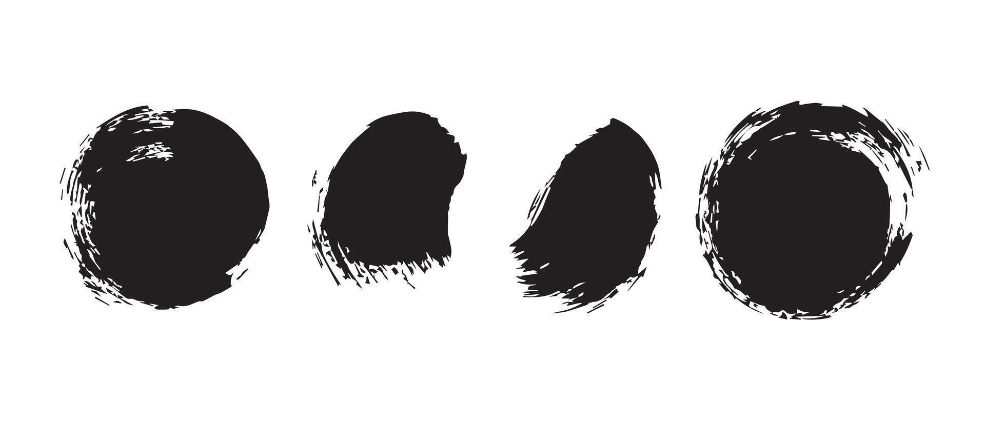 Ink Rings with Rough Edges and Grunge Look vector