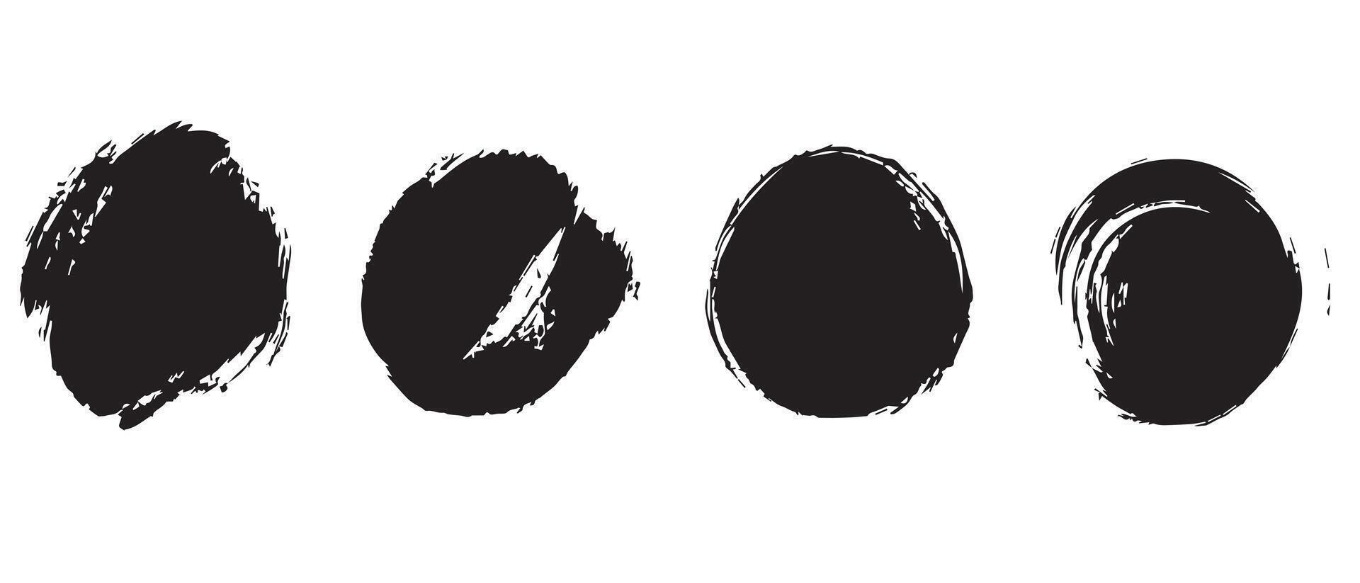 Grayscale Ink Circles with Bold Texture vector