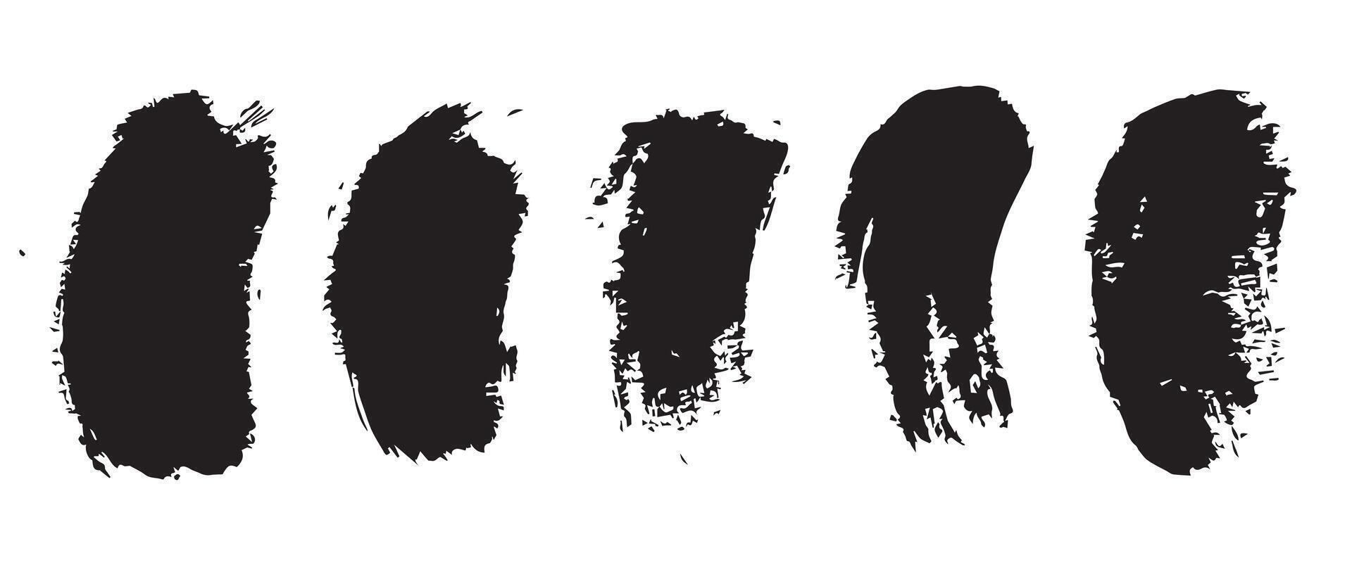 Organic Ink Ring Shapes in Black vector