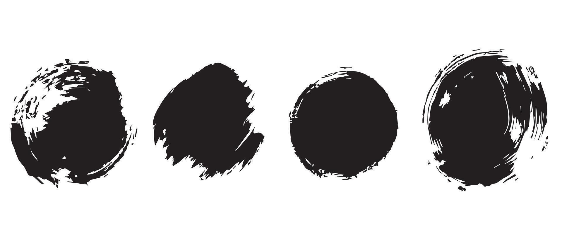 Chaotic Circular Ink Brush Patterns vector