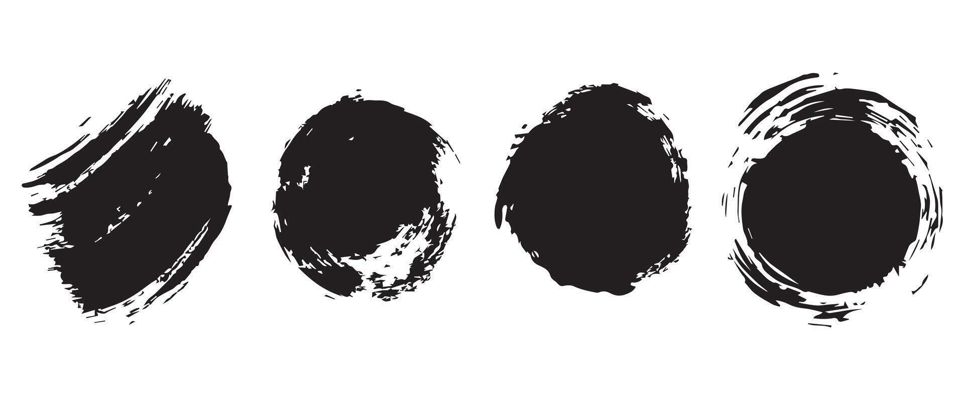 Freehand Ink Circles with Grunge Touch vector