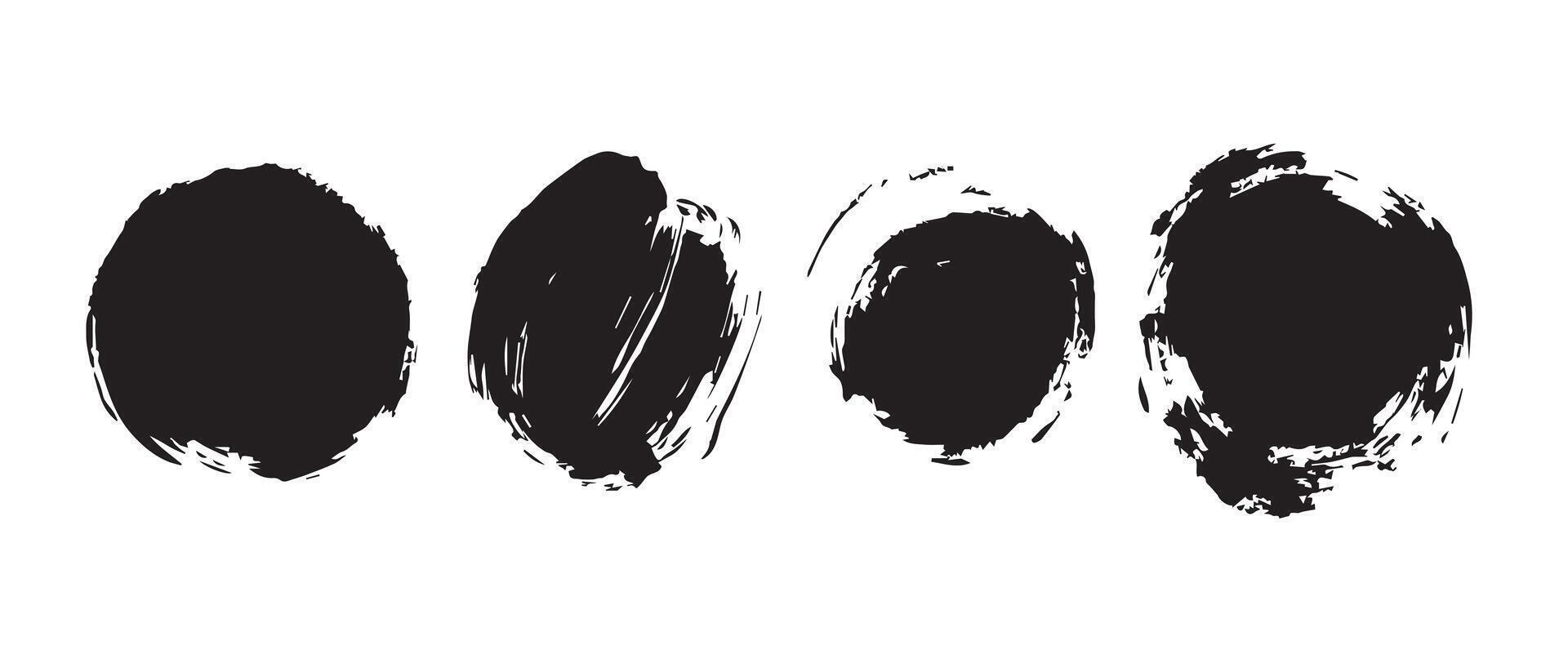 Black Ink Orbit Strokes for Background vector