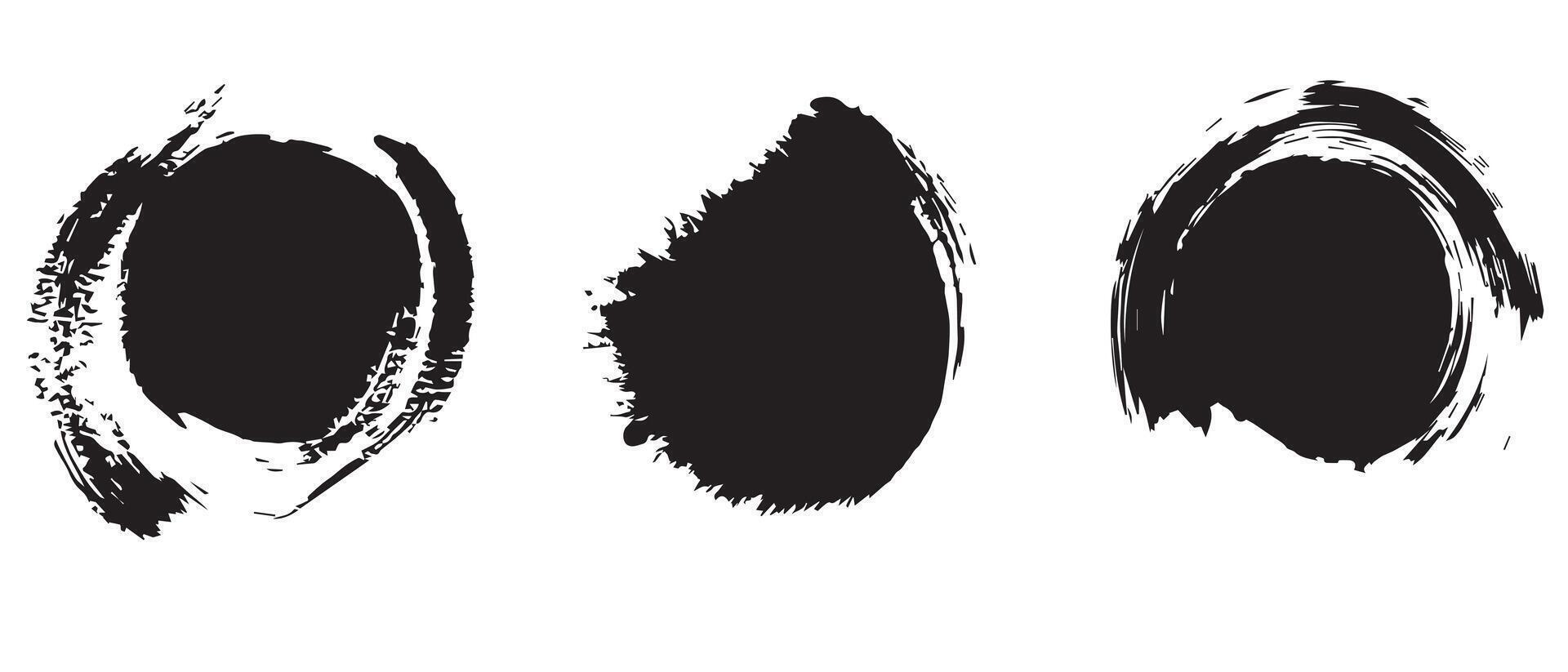Sketchy Ink Circle Forms for Visual Projects vector