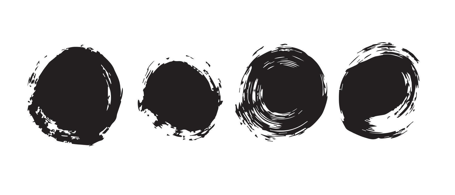 Brush Stroke Rings with Texture vector