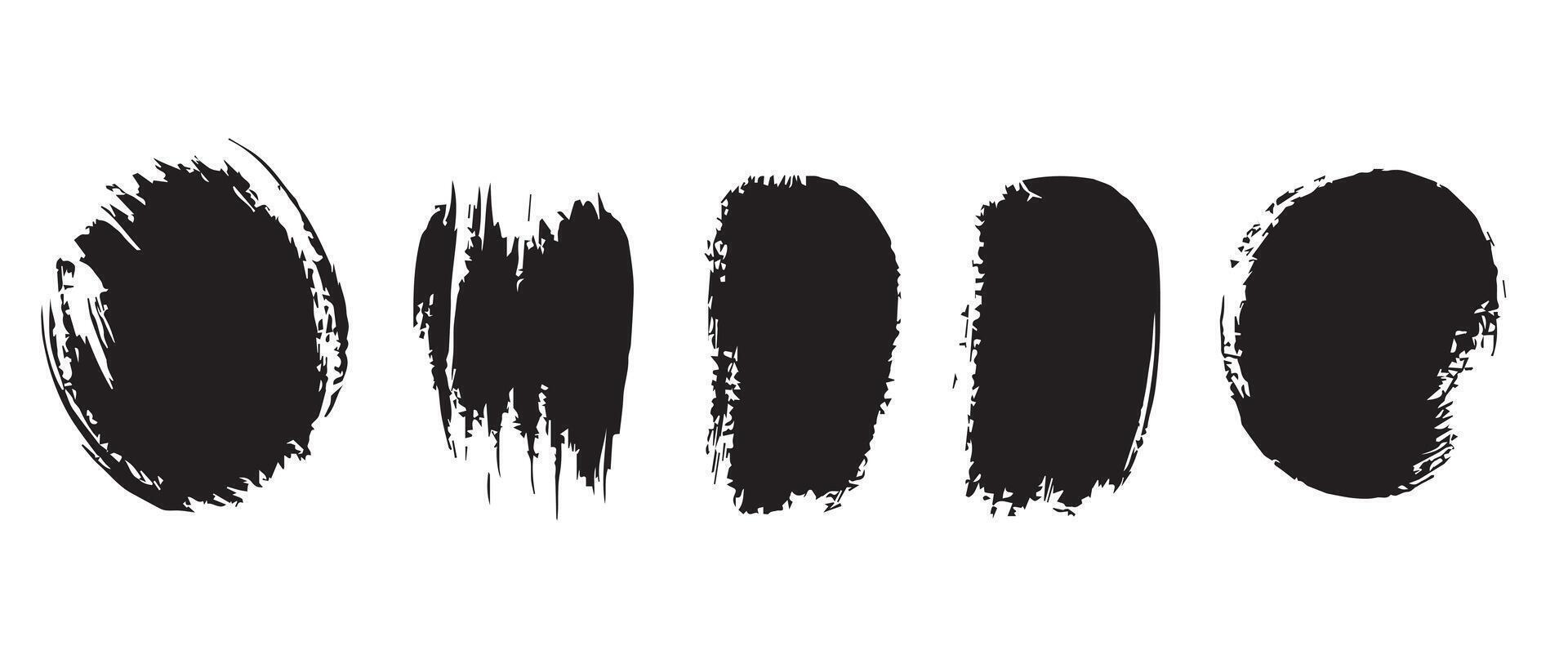 Abstract Grunge Halos in Black Ink vector