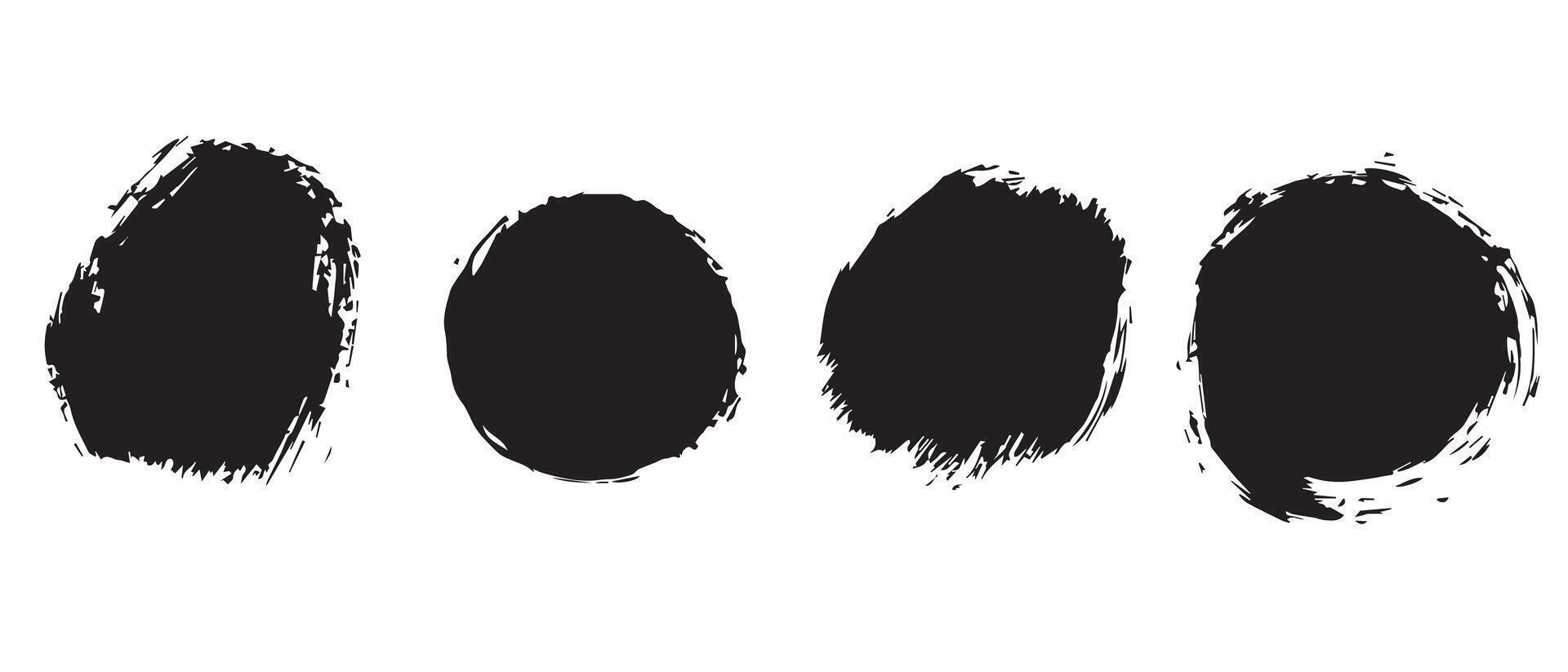 Artistic Circular Ink Smears in Black vector
