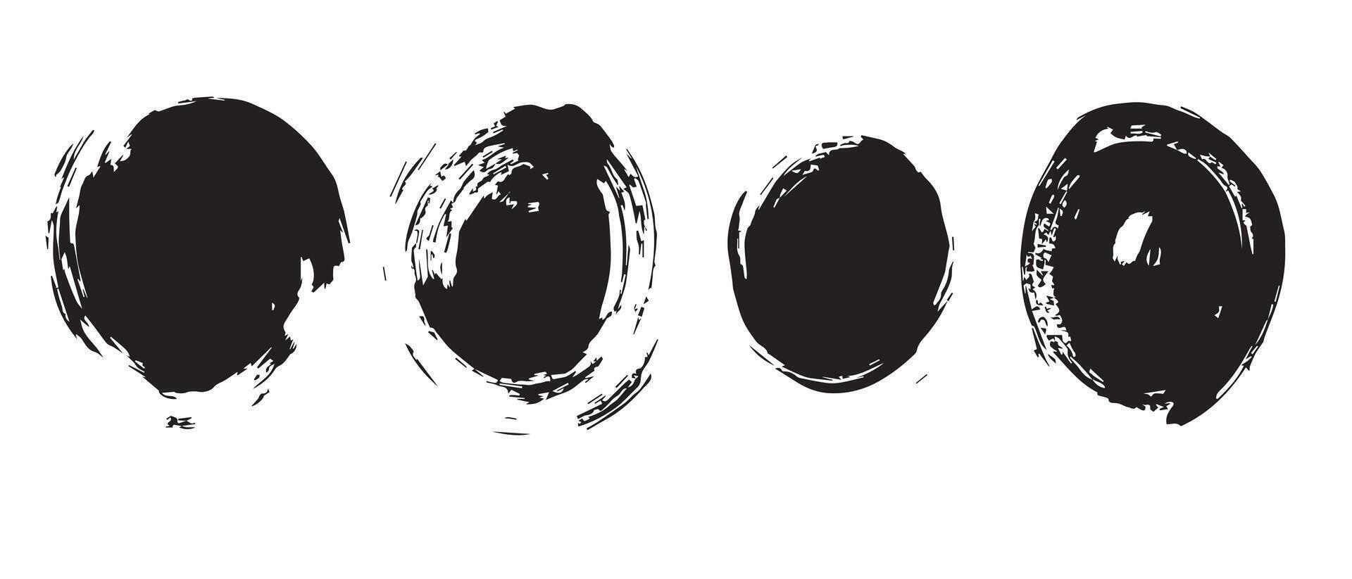 Textural Black Brush Circles for Layouts vector