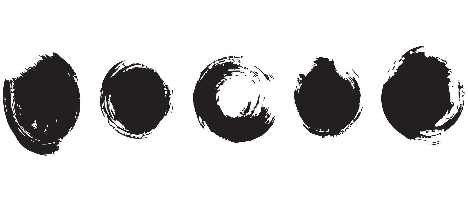 Hand-Drawn Grunge Ink Rings for Creatives vector