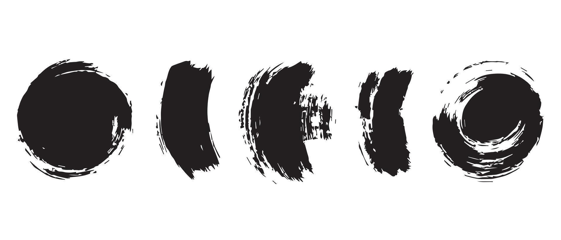 Gritty Round Brush Marks in High Resolution vector