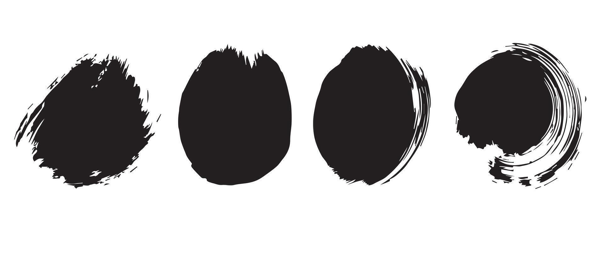 Broken Ink Circles with Rough Finish vector